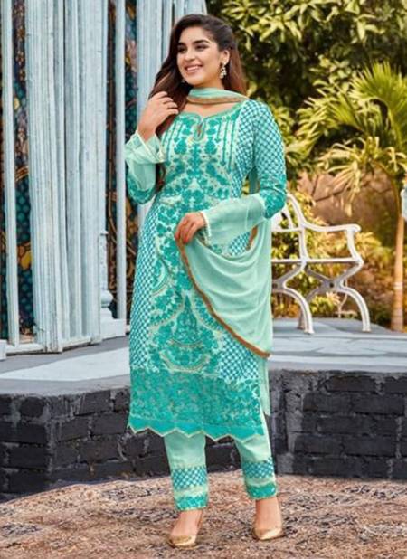 Sea Green Colour Mrudangi Kashish New Exclusive Festive Wear Heavy Georgette Salwar Suit Collection 2015-B